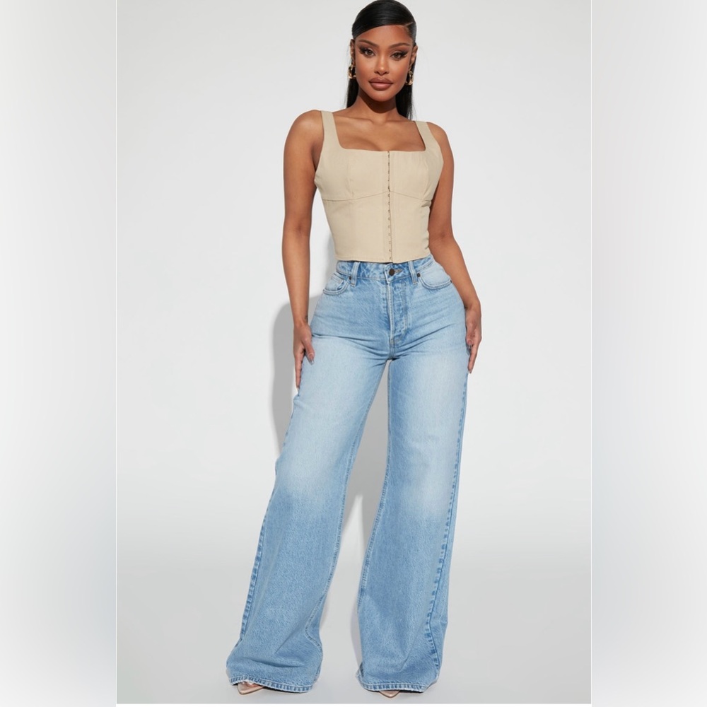 BRAND NEW NEVER WORN/OPENED Meant To Be Non Stretch Wide Leg Jeans Light Blue